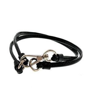 Prada Black Leather Wrap Bracelet